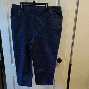 Alfred Dunner Dark Blue Cotton Blend Pants